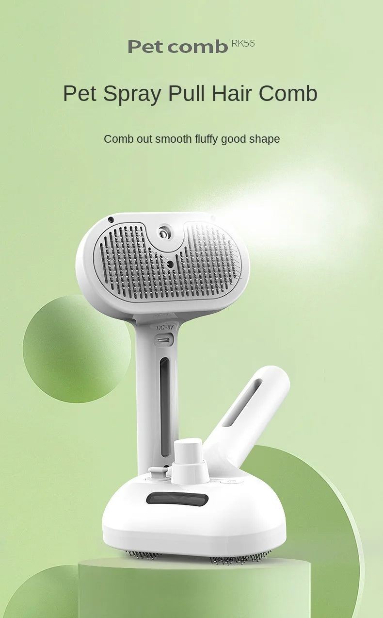 Upgraded 3 In 1 Pet Spray Grooming Comb Steamy Floating Hair Removal Cleaning Steam Brush Styling for Dogs Cats Accessories