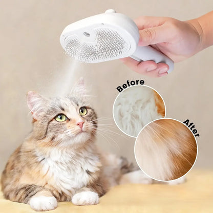 Upgraded 3 In 1 Pet Spray Grooming Comb Steamy Floating Hair Removal Cleaning Steam Brush Styling for Dogs Cats Accessories