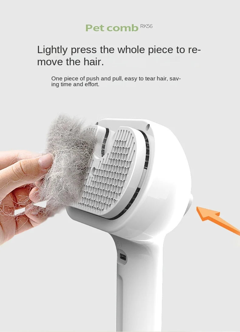 Upgraded 3 In 1 Pet Spray Grooming Comb Steamy Floating Hair Removal Cleaning Steam Brush Styling for Dogs Cats Accessories